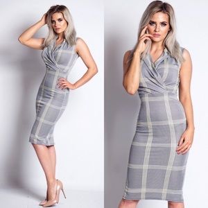 Grey checkered dress